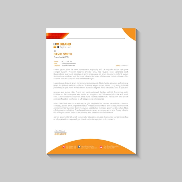 Diseño de plantilla de membrete corporativo profesional