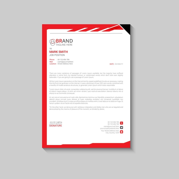 Diseño de plantilla de membrete corporativo profesional