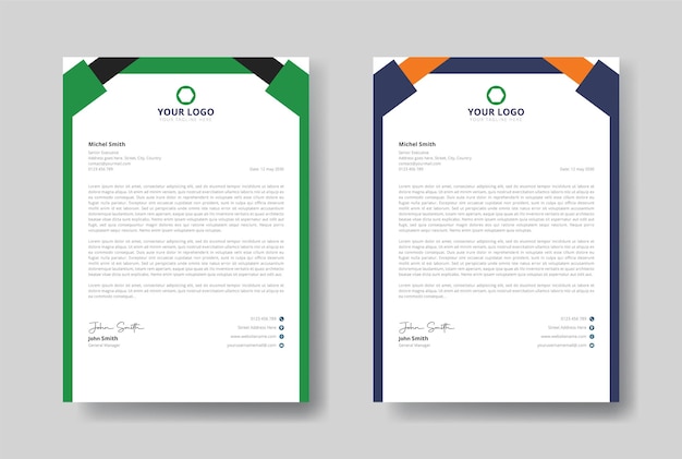 Diseño de plantilla de membrete creativo profesional A4 para su negocio