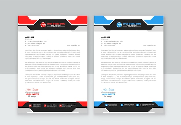 Diseño de plantilla de membrete creativo profesional para su negocio premium vector Vector Premium
