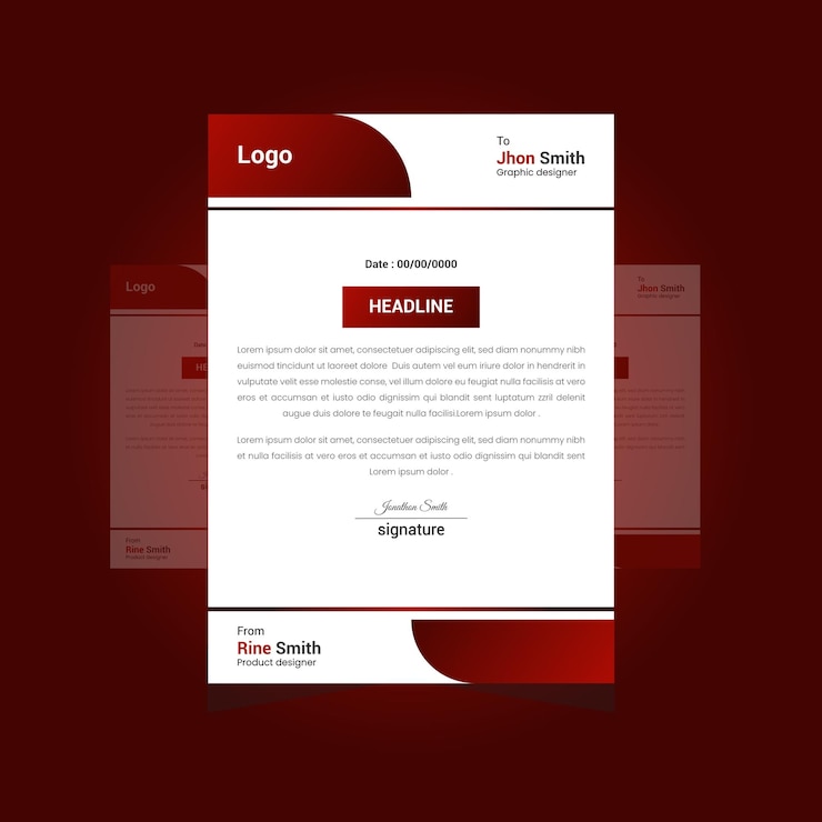diseño de plantilla de membrete creativo profesional vectorial para su negocio