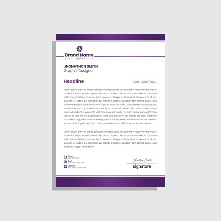 diseño de plantilla de membrete creativo profesional vectorial para su negocio