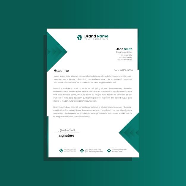 diseño de plantilla de membrete creativo profesional vectorial para su negocio