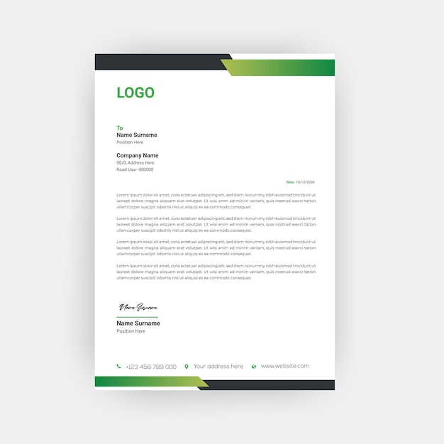 diseño de plantilla de membrete creativo simple