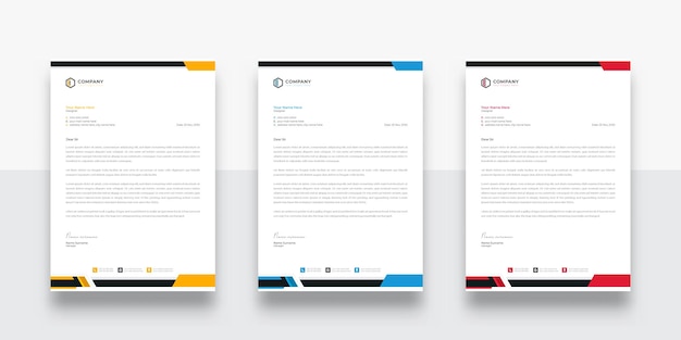 Diseño de plantilla de membrete elegante abstracto en un estilo minimalista