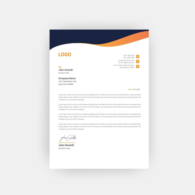 Diseño de plantilla de membrete empresarial profesional
