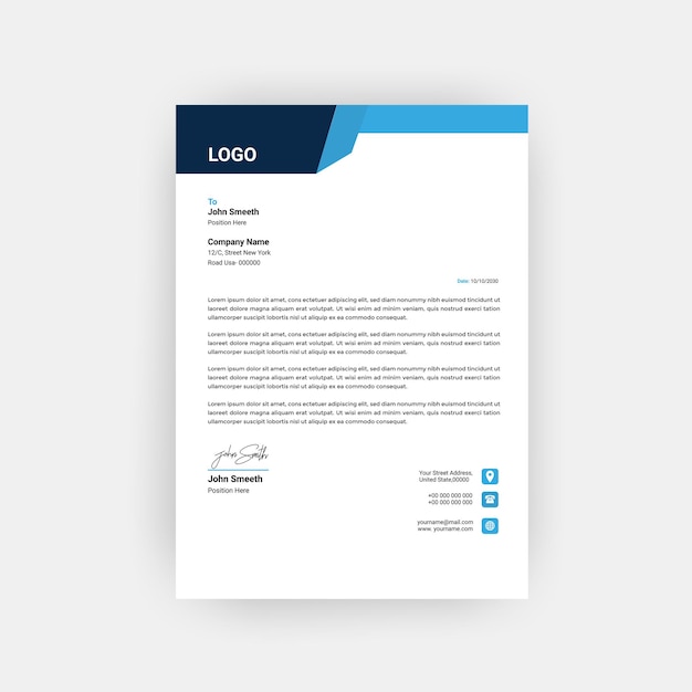 Diseño de plantilla de membrete empresarial profesional