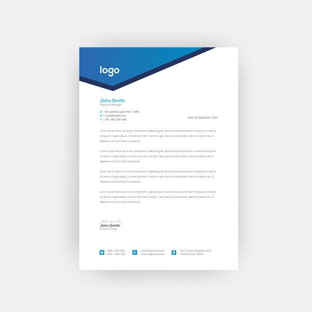 Diseño de plantilla de membrete empresarial profesional