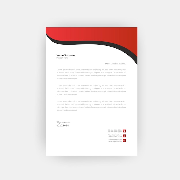 Diseño de plantilla de membrete empresarial profesional