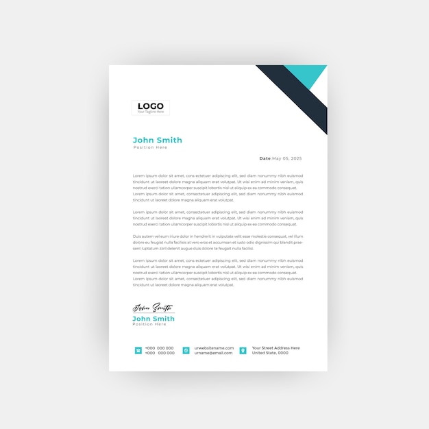 Diseño de plantilla de membrete empresarial profesional
