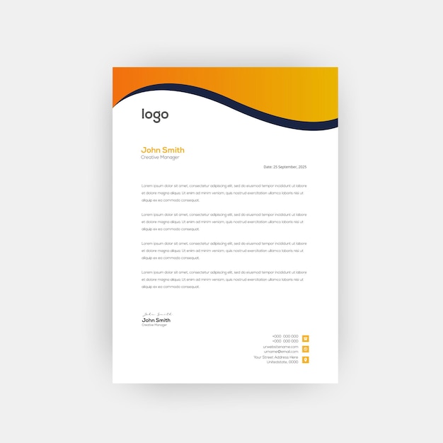 Diseño de plantilla de membrete empresarial profesional