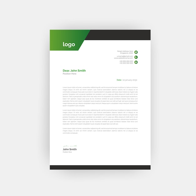 Diseño de plantilla de membrete empresarial profesional