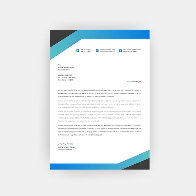 Diseño de plantilla de membrete empresarial profesional