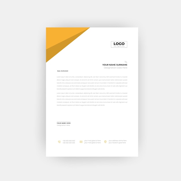 Diseño de plantilla de membrete de estilo empresarial profesional
