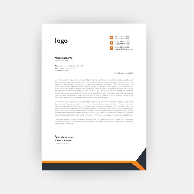 Diseño de plantilla de membrete de estilo empresarial