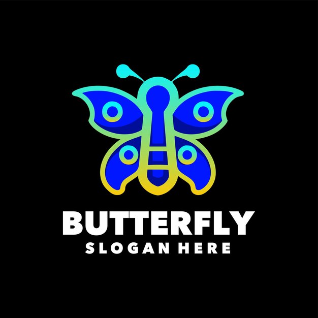 Diseño de plantilla de mini logotipo de mariposa