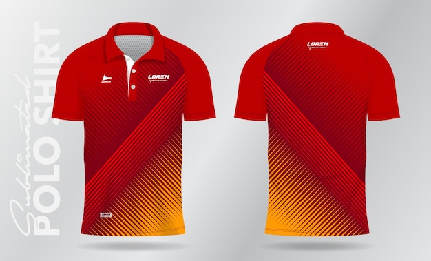 Vector diseño de plantilla de modelo de camiseta de polo roja para camiseta deportiva
