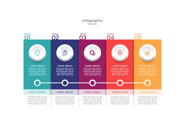 Diseño de plantilla de negocio de concepto de pasos de infografía