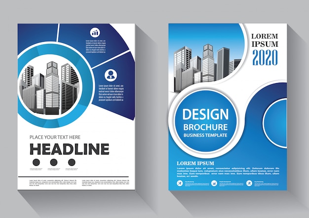 Diseño de plantilla de negocio de flyer de cubierta para folleto e informe anual