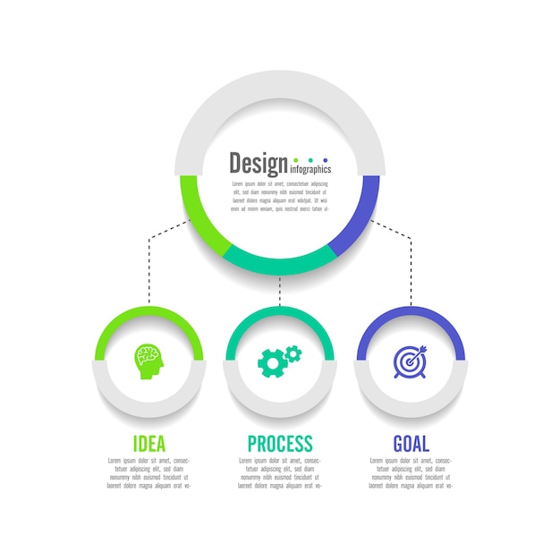 Diseño de plantilla de negocio de infografía de proceso