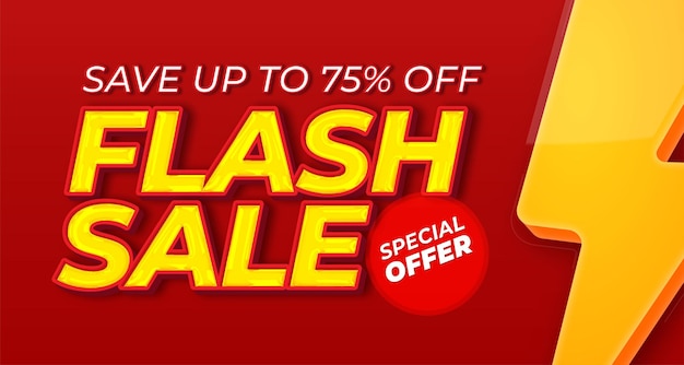 Diseño de plantilla de oferta especial de fin de temporada de banner de venta flash con descuento