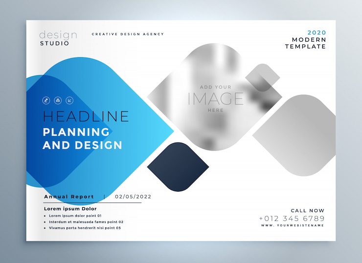 Vector diseño de plantilla de página de folleto comercial