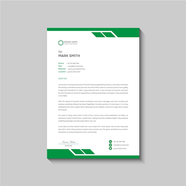 Diseño de plantilla de papel de carta Diseño único