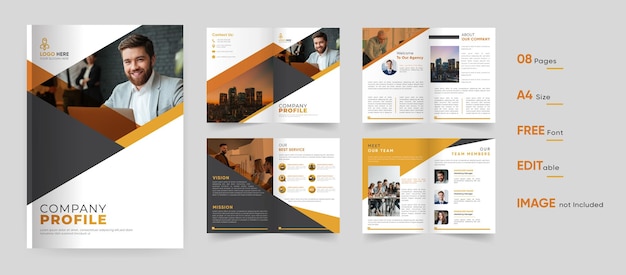 diseño de plantilla de perfil de empresa Diseño de folleto comercial premium Vector