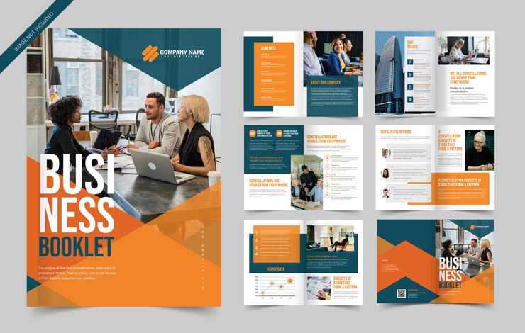 Diseño de plantilla de perfil de la empresa plantilla de folleto comercial de varias páginas mínimo informe anual