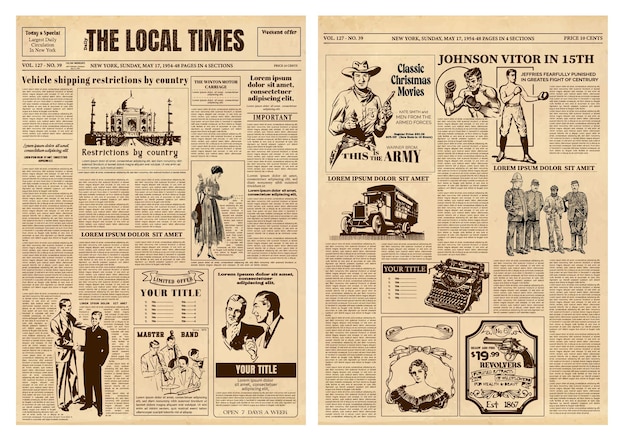 Diseño de plantilla de periódico diario.