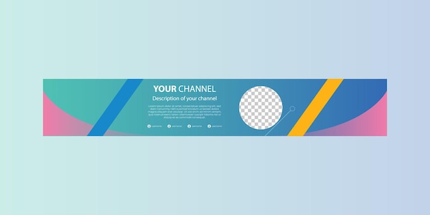 Diseño de plantilla de portada de banner de youtube de vector profesional abstracto geométrico azul