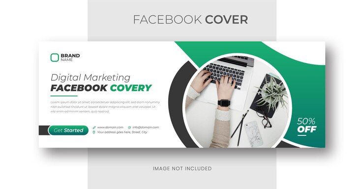 Diseño de plantilla de portada de Facebook de marketing empresarial digital