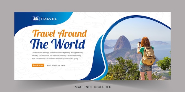 Diseño de plantilla de portada de Facebook de viajes