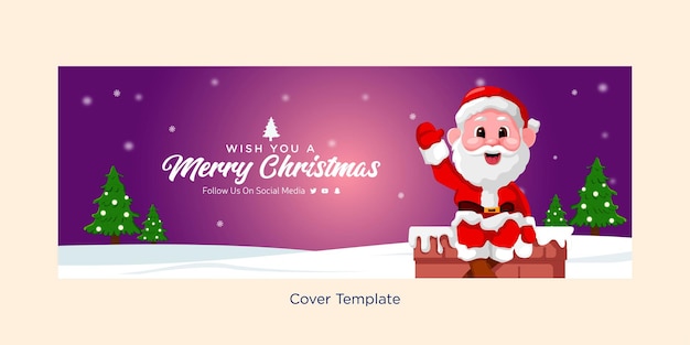 Diseño de plantilla de portada de feliz Navidad elegante festivo