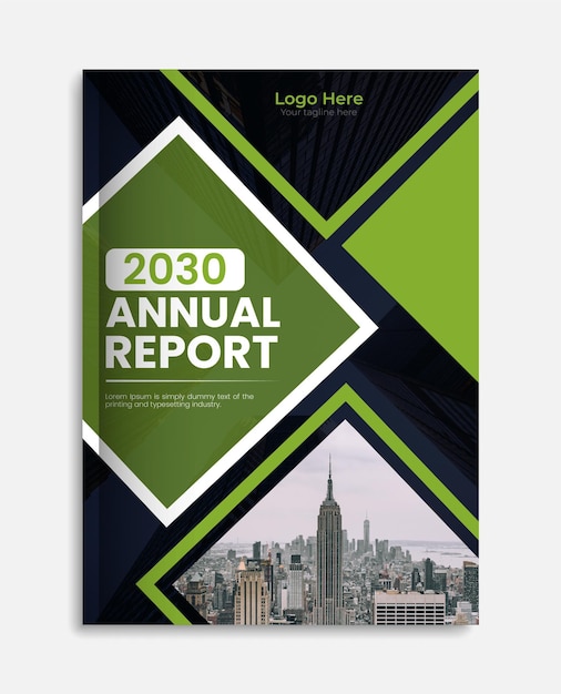 Vector diseño de plantilla de portada de libro de informe anual moderno.