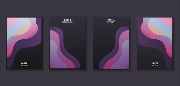 Diseño de plantilla de portadas modernas Colores fluidos