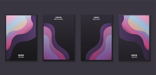 Diseño de plantilla de portadas modernas colores fluidos