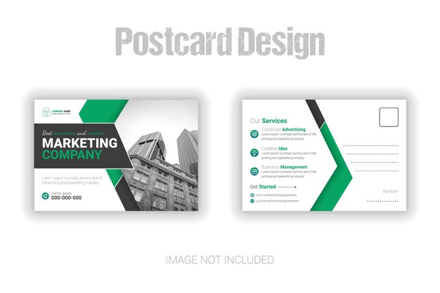 Diseño de plantilla de postal de negocios corporte profesional moderno