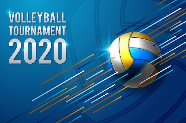 Diseño de plantilla de póster de torneo de voleibol
