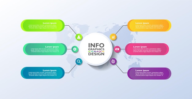 Diseño de plantilla de proceso de negocio infográfico degradado