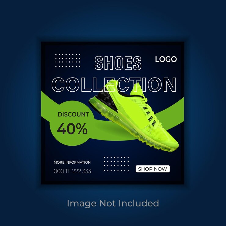 Diseño de plantilla de publicación de Instagram y banner de redes sociales de zapatos