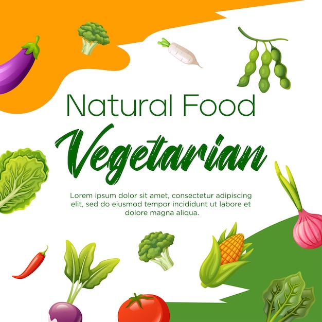 Diseño de plantilla para publicación en redes sociales de comida ecológica y saludable