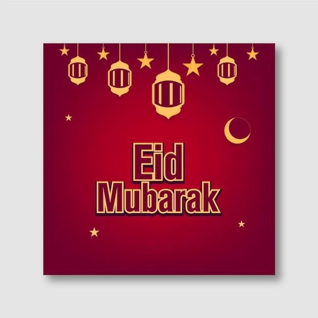 Vector diseño de plantilla de publicación de redes sociales de eid mubarak para la venta de eid venta de ramadán