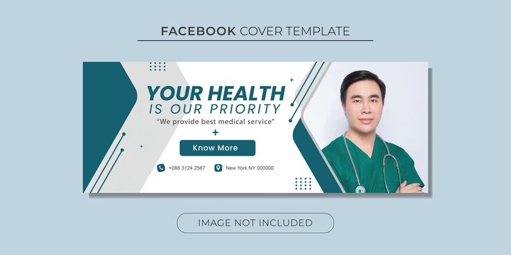 Diseño de plantilla de publicación de redes sociales de hospital
