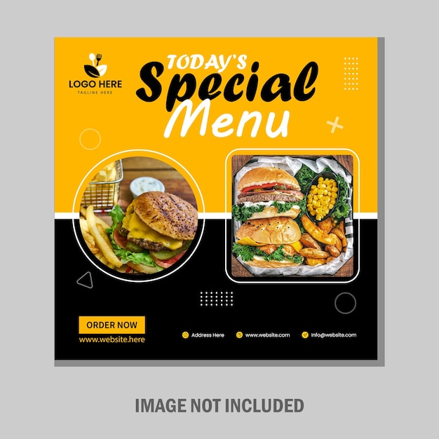 Vector diseño de plantilla de publicación de redes sociales de menú de comida asiática