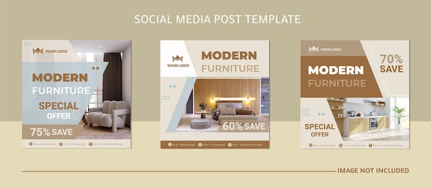 Diseño de plantilla de publicación de redes sociales de muebles