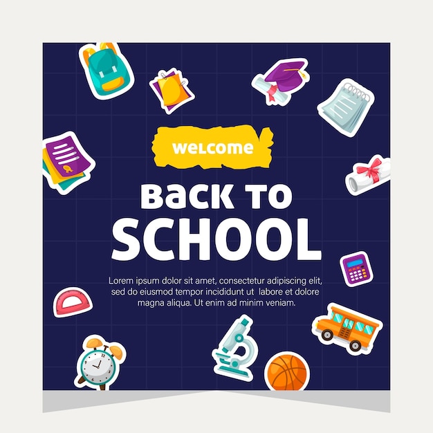 Diseño de plantilla de publicación en redes sociales sobre educación.
