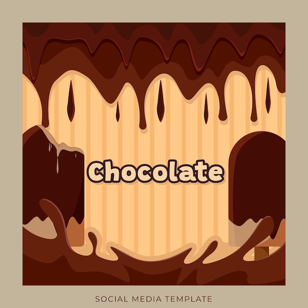 Diseño de plantilla de redes sociales de barra de chocolate vector gratuito