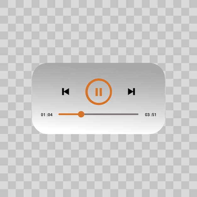 Diseño de plantilla de reproductor de música con fondo transparente