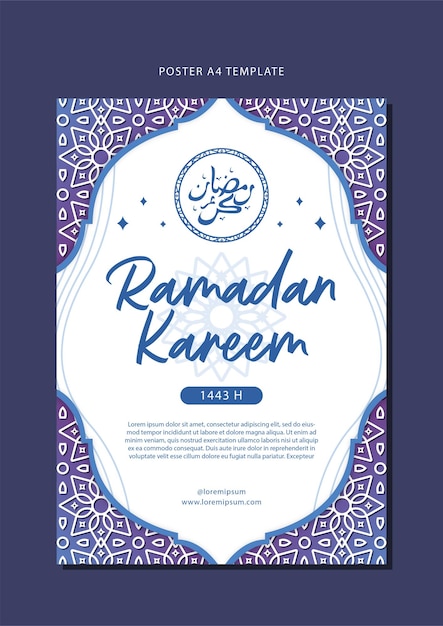 Diseño de plantilla de saludo de ramadán de cartel degradado